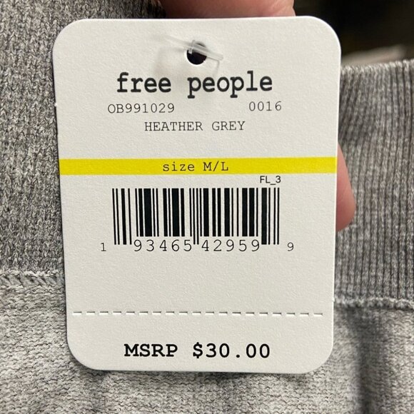 NWT Free People Grey Biker Run Shorts Stretch Size M/L Medium Large Bike Short L - Picture 4 of 5